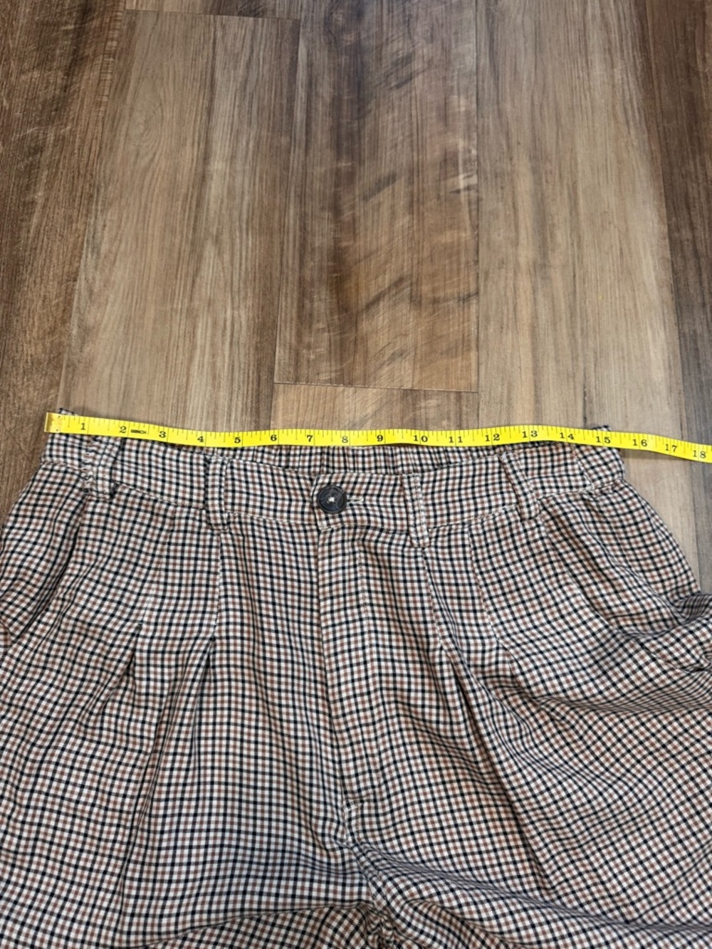 Kenzie + Francesca’s Brown and Cream Plaid Wide-Leg Pants, Size Large - Picture 7 of 16